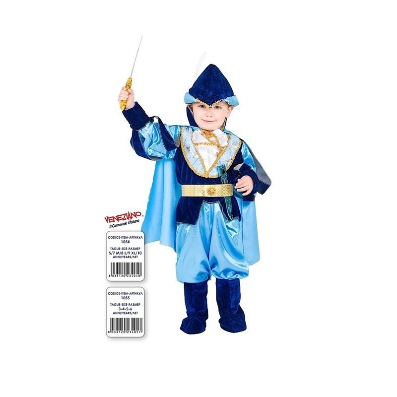 Costume di carnevale Principe azzurro in velluto CARNEVALE VENEZIANO art.  1054